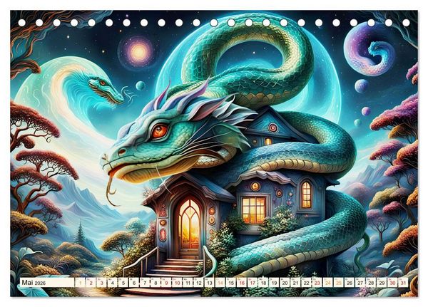 Produktbild: Drachenschlangen W&auml;chter (Tischkalender 2026 DIN A5 quer), CALVENDO Monatskalender