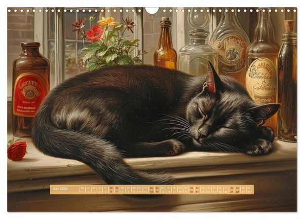 Produktbild: Nostalgische Samtpfoten (Wandkalender 2026 DIN A3 quer), CALVENDO Monatskalender