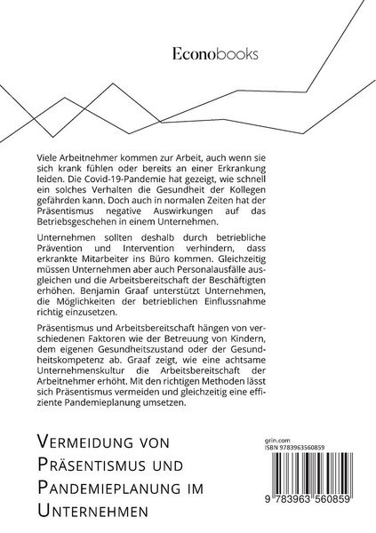 Produktbild: Vermeidung von Pr&auml;sentismus und Pandemieplanung im Unternehmen. Wie Unternehmen ihre Mitarbeiter sch&uuml;tzen und gleichzeitig Personalausf&auml;lle verringern