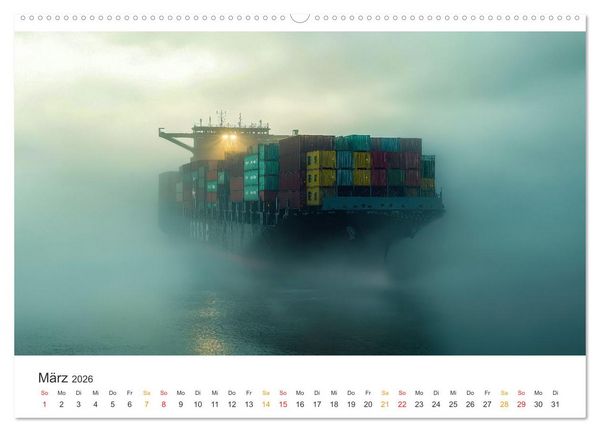 Produktbild: Containerschiffe - Giganten im Fokus (hochwertiger Premium Wandkalender 2026 DIN A2 quer), Kunstdruck in Hochglanz