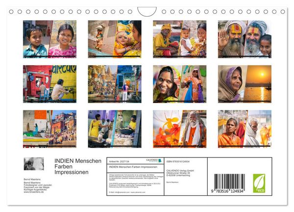 Produktbild: INDIEN Menschen Farben Impressionen (Wandkalender 2026 DIN A4 quer), CALVENDO Monatskalender