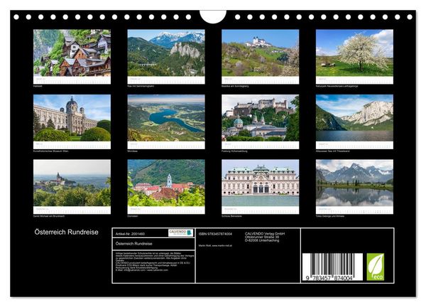 Produktbild: &Ouml;sterreich Rundreise (Wandkalender 2026 DIN A4 quer), CALVENDO Monatskalender