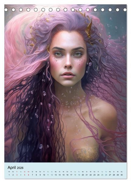 Produktbild: Meerjungfrauen Traumportraits (Tischkalender 2026 DIN A5 hoch), CALVENDO Monatskalender