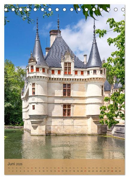 Produktbild: Die Schl&ouml;sser im Loiretal (Tischkalender 2026 DIN A5 hoch), CALVENDO Monatskalender