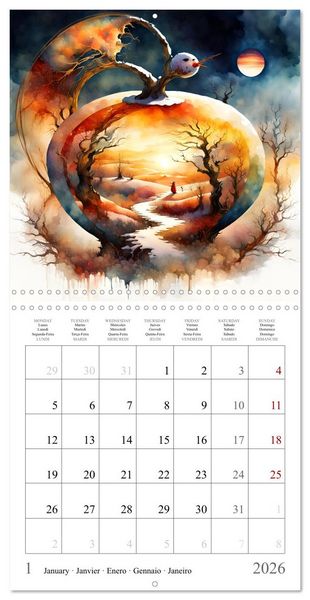 Produktbild: Magie des quatre saisons (Calendrier mural carr&eacute; 2026 30x30 cm) Calendrier double avec une page pour vos prises de notes