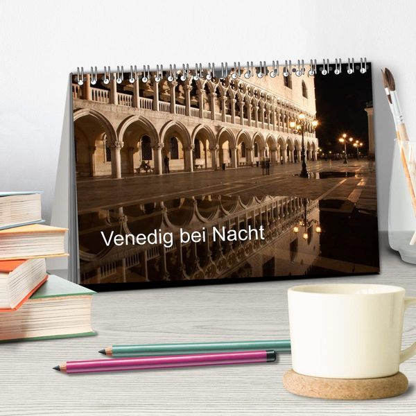 Produktbild: Venedig bei Nacht (Tischkalender 2026 DIN A5 quer), CALVENDO Monatskalender