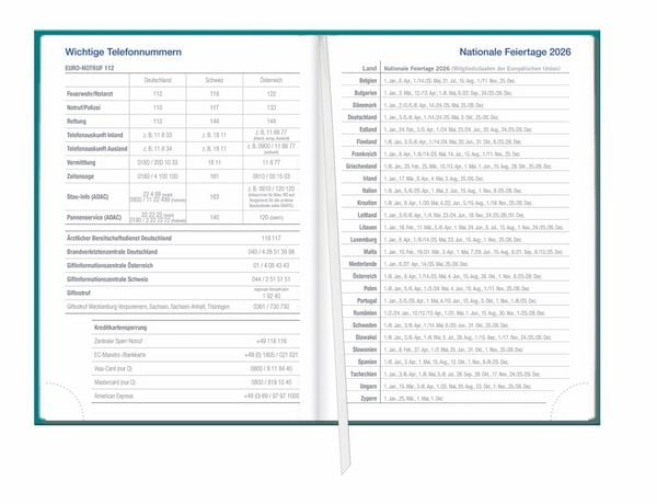 Produktbild: Wochen-Cheftimer A5, petrol 2027