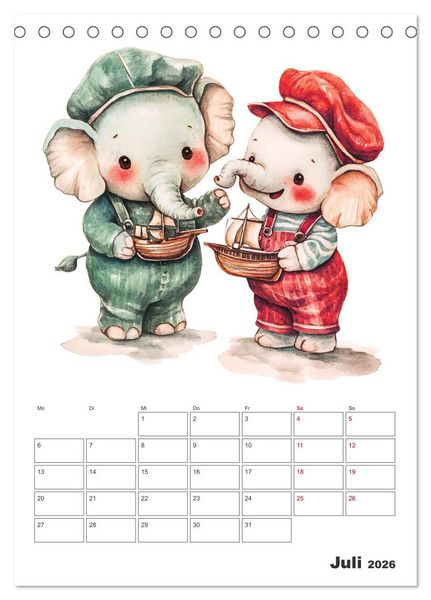 Produktbild: Mein tierischer Planer - Spa&szlig;iger Notiz-Kalender f&uuml;r Kinder (Tischkalender 2026 DIN A5 hoch), CALVENDO Monatskalender