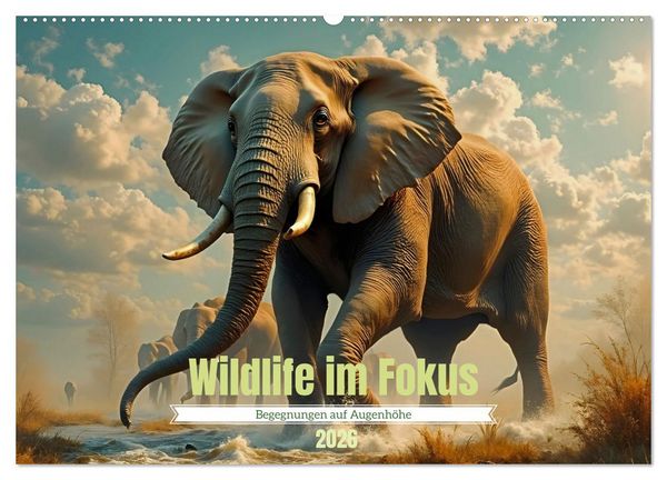 Wildlife im Fokus - Begegnungen auf Augenhöhe (Wandkalender 2026 DIN A2 quer), CALVENDO Monatskalender
