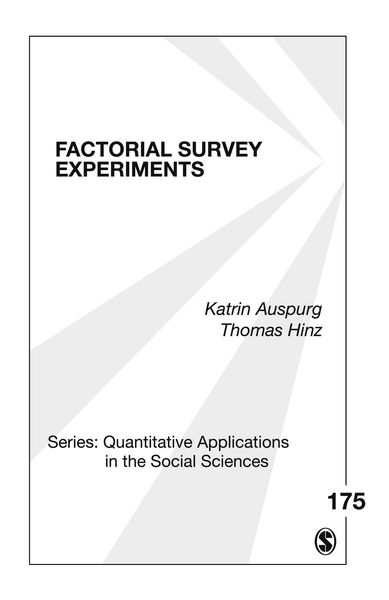 Produktbild: Factorial Survey Experiments