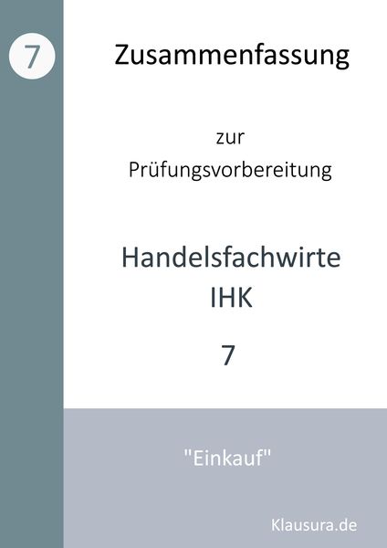 Produktbild: Zusammenfassung zur Pr&uuml;fungsvorbereitung Handelsfachwirte IHK