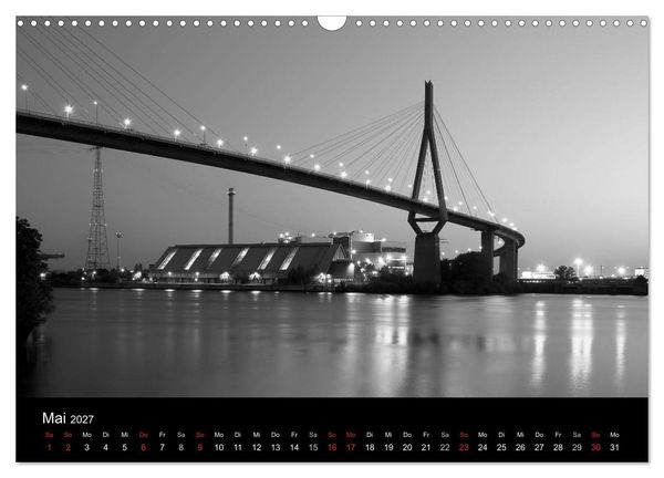 Produktbild: Hamburg monochrome Impressionen (Wandkalender 2027 DIN A3 quer), CALVENDO Monatskalender