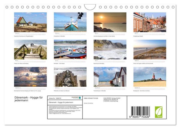 Produktbild: D&auml;nemark - Hygge f&uuml;r jedermann (Wandkalender 2026 DIN A4 quer), CALVENDO Monatskalender