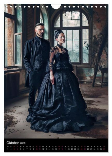 Produktbild: Gothic Kalender - Ein Jahr voller Gothic-Mystik und Eleganz (Wandkalender 2026 DIN A4 hoch), CALVENDO Monatskalender