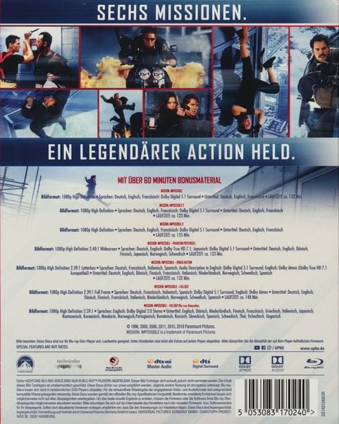 Produktbild: Mission: Impossible - 6-Movie Collection [7 BRs]