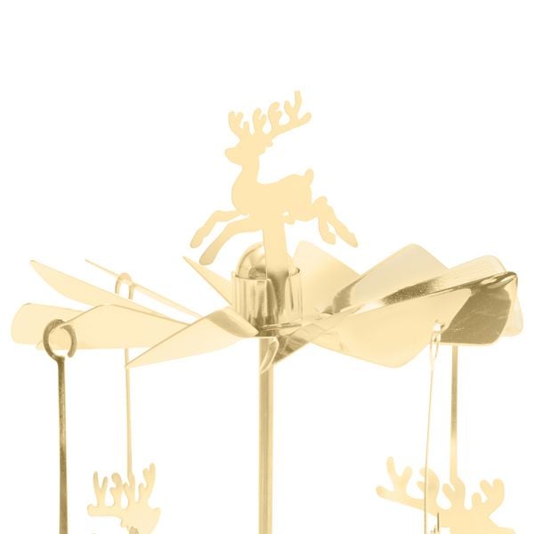 Produktbild: Teelichtkarussel Set "Rentier", gold