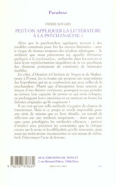 Produktbild: Peut-on appliquer la litt&eacute;rature &agrave; la psychanalyse ?