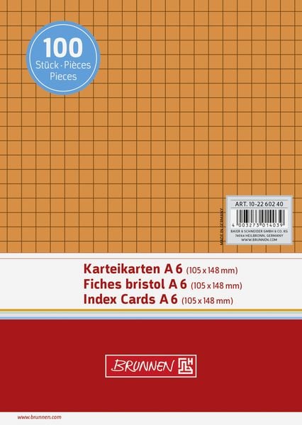 Produktbild: Brunnen Karteikarte A6 kar or 100St
