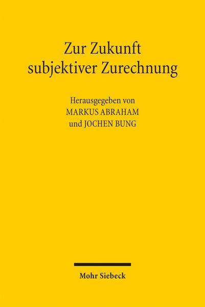 Produktbild: Zur Zukunft subjektiver Zurechnung