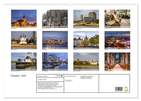 Produktbild: Cologne - K&ouml;ln (Wandkalender 2026 DIN A2 quer), CALVENDO Monatskalender