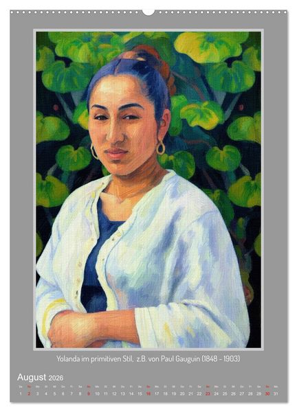 Produktbild: Yolanda in der Kunstgalerie (Wandkalender 2026 DIN A2 hoch), CALVENDO Monatskalender