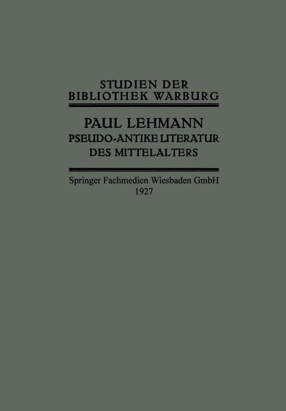 Produktbild: Pseudo-Antike Literatur des Mittelalters