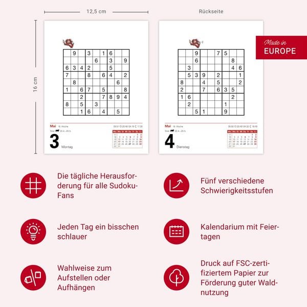 Produktbild: Sudoku Tagesabrei&szlig;kalender 2027 - Das Kult-R&auml;tsel aus Japan