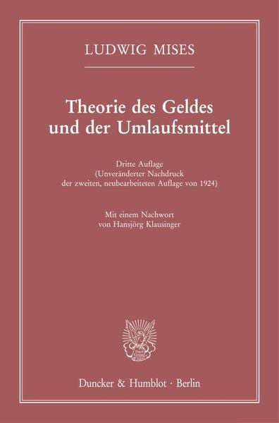 Produktbild: Theorie des Geldes und der Umlaufsmittel.
