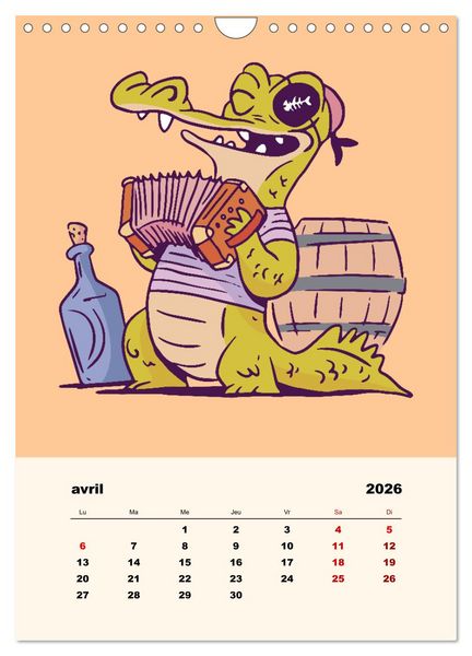 Produktbild: Les petits animaux pirates (Calendrier mural 2026 DIN A4 horizontal), CALVENDO calendrier mensuel