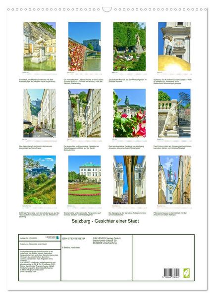 Produktbild: Salzburg - Gesichter einer Stadt (Wandkalender 2026 DIN A2 hoch), CALVENDO Monatskalender