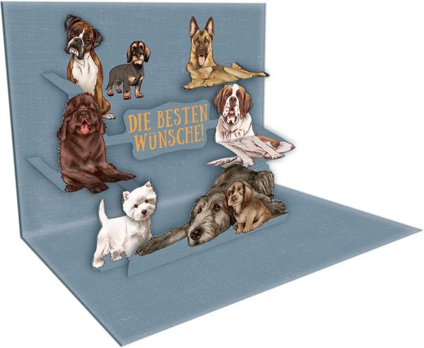 Produktbild: Pop-up-Gru&szlig;karte &ndash; I love Dogs