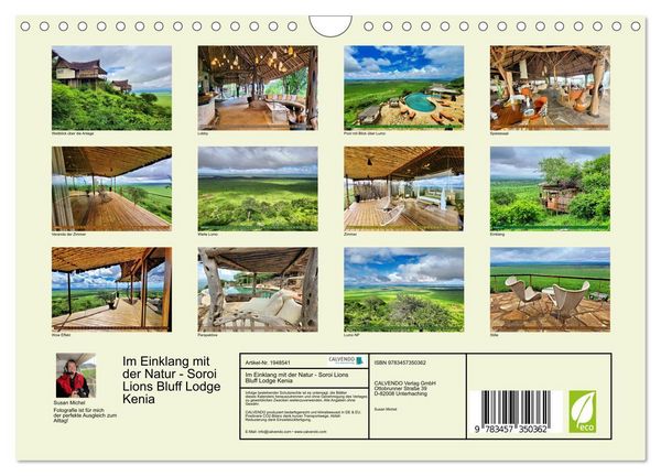 Produktbild: Im Einklang mit der Natur - Soroi Lions Bluff Lodge Kenia (Wandkalender 2026 DIN A4 quer), CALVENDO Monatskalender