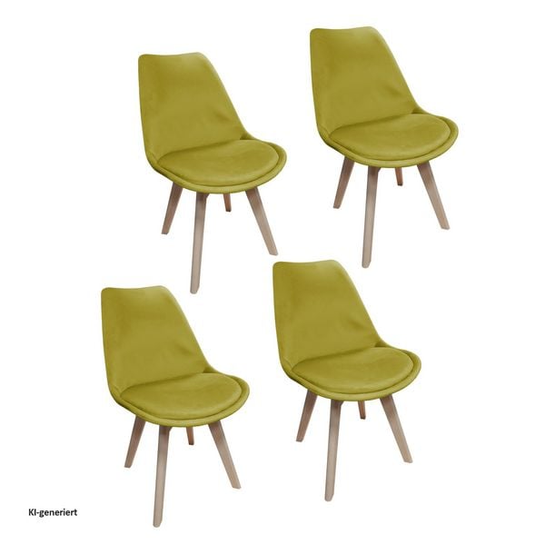 Produktbild: HTI-Living Stuhl Atlanta Velvet Uni 4er-Set Stuhl Atlanta Velvet Uni 4er-Set