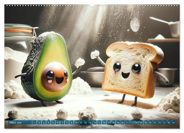 Produktbild: Avocado & Toast - K&uuml;chensp&auml;&szlig;e das ganze Jahr (hochwertiger Premium Wandkalender 2026 DIN A2 quer), Kunstdruck in Hochglanz