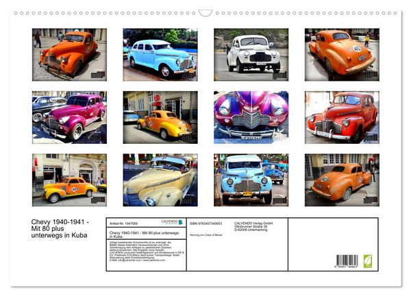 Produktbild: Chevy 1940-1941 - Mit 80 plus unterwegs in Kuba (Wandkalender 2026 DIN A2 quer), CALVENDO Monatskalender