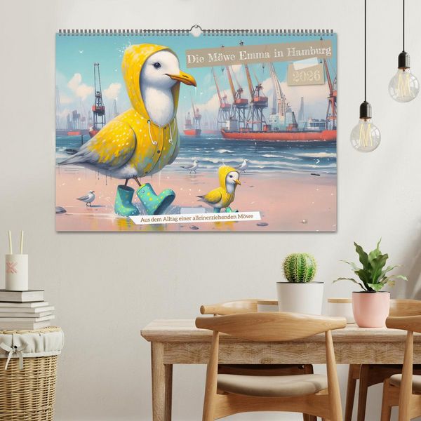Produktbild: Die M&ouml;we Emma in Hamburg (Wandkalender 2026 DIN A2 quer), CALVENDO Monatskalender
