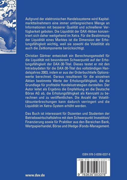 Produktbild: Liquidit&auml;t am deutschen Kapitalmarkt
