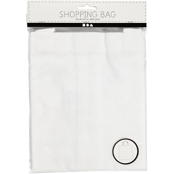 Produktbild: Creativ Company Taschen, Tragetaschen und Portemonnaies Stoffbeutel, Wei&szlig;, 38x42 cm, 130 g, 1 Stk