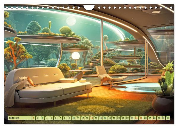 Produktbild: Futuristische moderne Behausungen (Wandkalender 2026 DIN A4 quer), CALVENDO Monatskalender