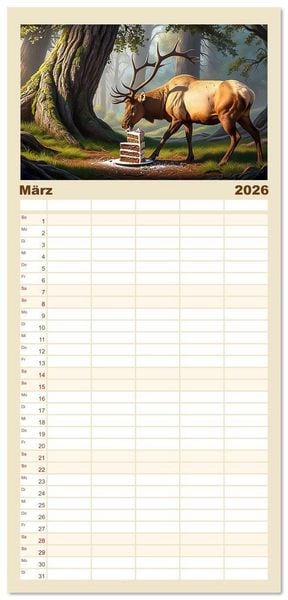 Produktbild: Familienplaner 2026 - Mahlzeit... Wie wir Sie selten sehen! mit 5 Spalten (Wandkalender, 21 x 45 cm) CALVENDO