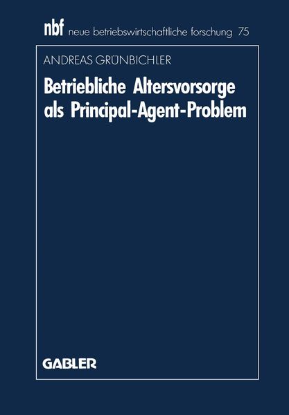 Produktbild: Betriebliche Altersvorsorge als Principal-Agent-Problem