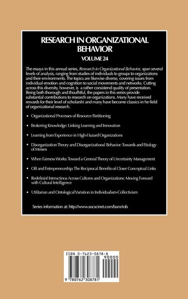 Produktbild: Research in Organizational Behaviour