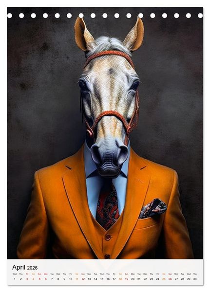 Produktbild: Stylish Horses (Desk Calendar 2026 DIN A5 portrait), CALVENDO 12 Month DeskCalendar