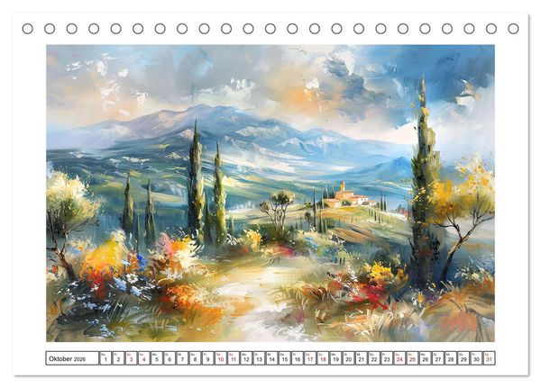 Produktbild: Toskana bis Provence (Tischkalender 2026 DIN A5 quer), CALVENDO Monatskalender