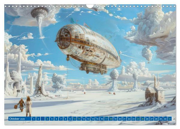 Produktbild: Steampunk Luftschiffe mit einer surrealen Note (Wandkalender 2026 DIN A3 quer), CALVENDO Monatskalender