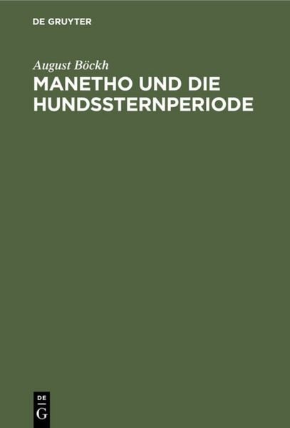 Produktbild: Manetho und die Hundssternperiode