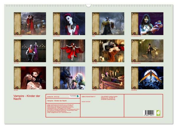 Produktbild: Vampire - Kinder der Nacht (Wandkalender 2026 DIN A2 quer), CALVENDO Monatskalender