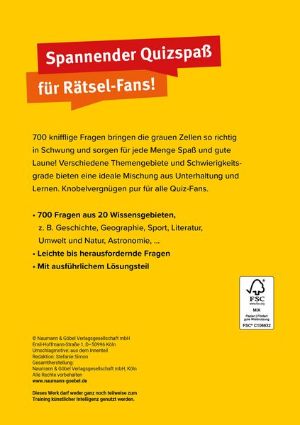 Produktbild: Das mega dicke Quizbuch (rot)