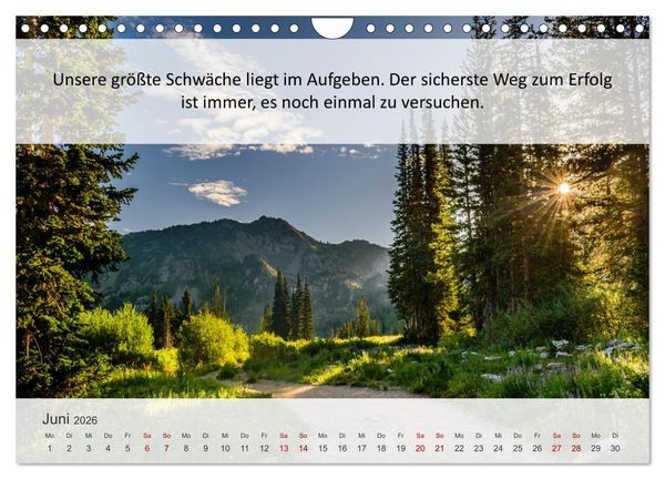 Produktbild: Motivationsspr&uuml;che Erfolgsweg (Wandkalender 2026 DIN A4 quer), CALVENDO Monatskalender