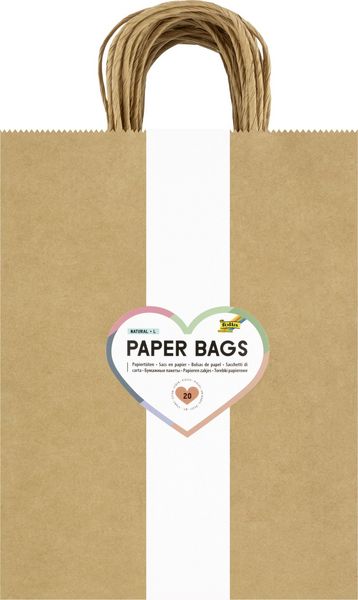 Produktbild: Folia Papiert&uuml;ten, Geschenkt&uuml;ten 125g/m&sup2; Kraftpapier, 20 St&uuml;ck natur